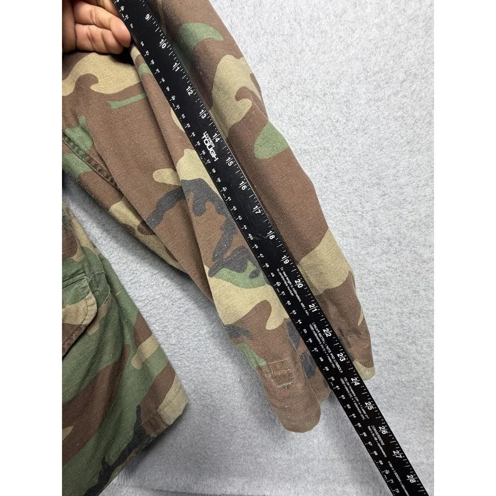 Vintage US Army Jacket Mens Large Woodland Camo Cold Weather Field Military 80s